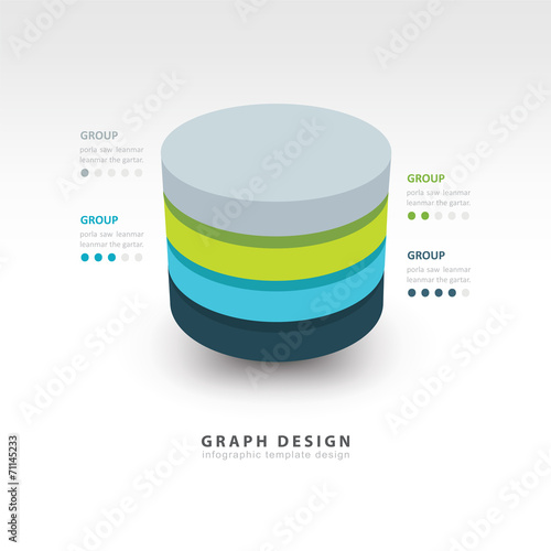 Modern Infographics template cylinder vector 4 color