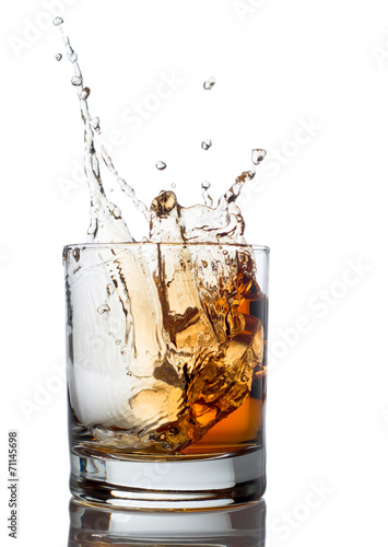 whisky splash isolated on a white