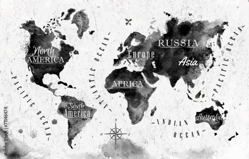 Ink world map