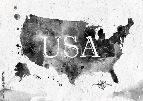 Fototapeta Ink United States map