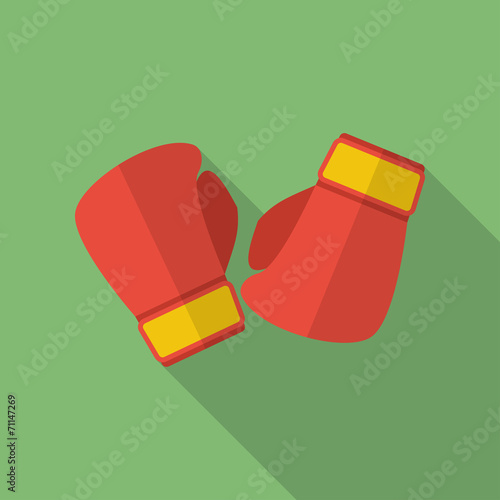 Boxing gloves icon. Modern Flat style with a long shadow