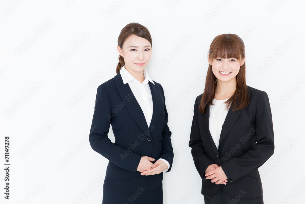 portrait of asian businesswomen on white background