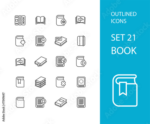 Outline icons thin flat design, modern line stroke style