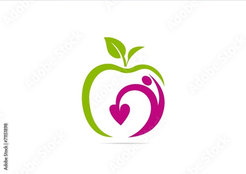 Aple Woman Healty Icon Yoga symbol circle Beuty.