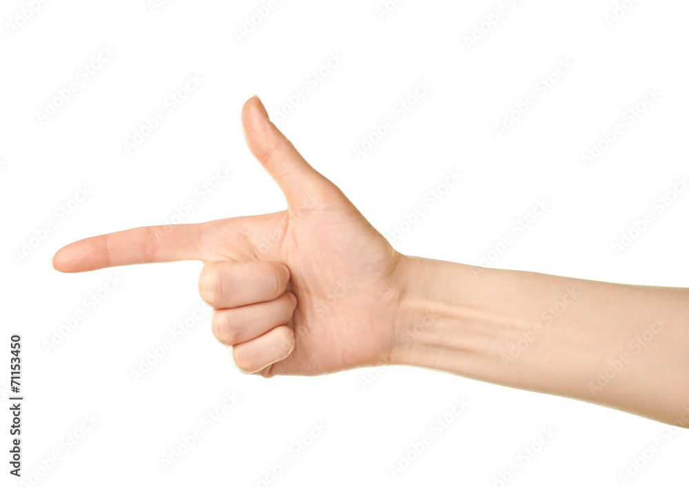 Female caucasian hand gesture isolated Female caucasian hand gesture isolated