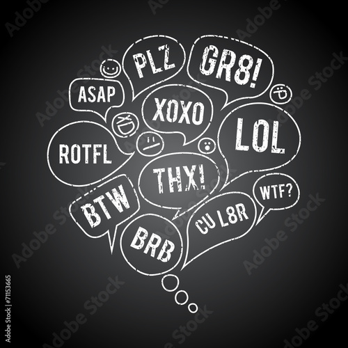 Grunge Acronym Chat Bubble
