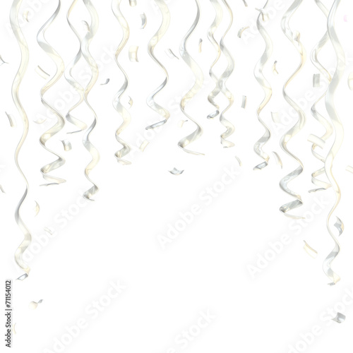 Confetti and serpentine composition isolated