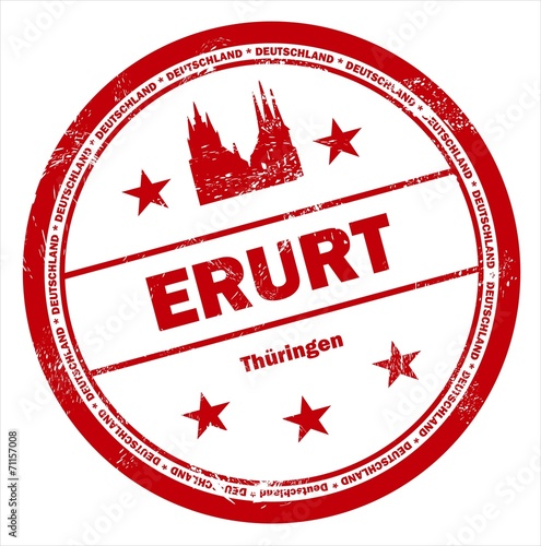 Erfurt Thüringen Deutschland Stempel rot Stamp photo