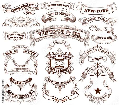 23 Labels and banners. Vector