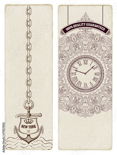 Retro Premium Quality Cards. Baroque ornaments and floral detail