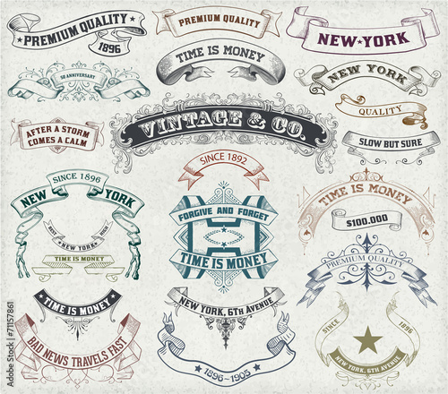 Vector. 23 Labels and banners.