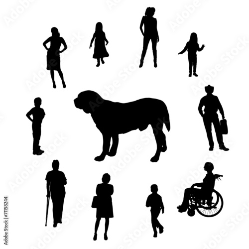 Vector silhouette of people.