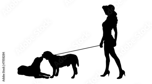 Vector silhouette of woman.