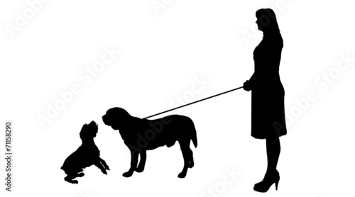 Vector silhouette of woman.