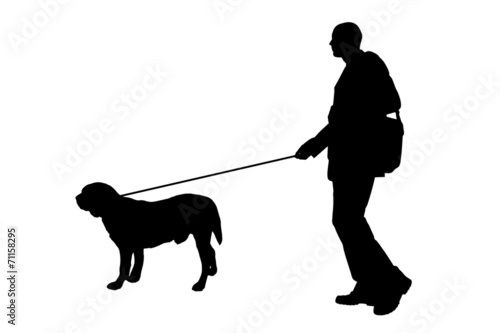 Vector silhouette of man.