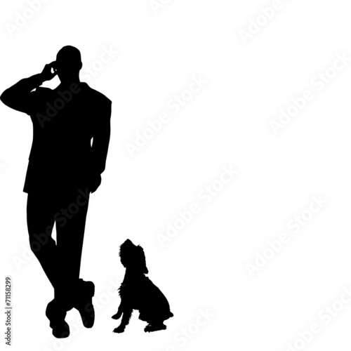 Vector silhouette of man.