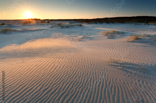 sunrise over sand dunes