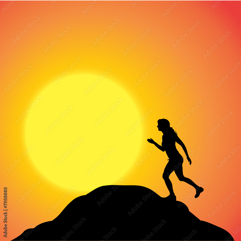 Vector silhouette of woman.