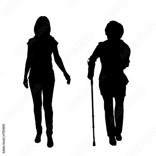 Vector silhouette of woman.