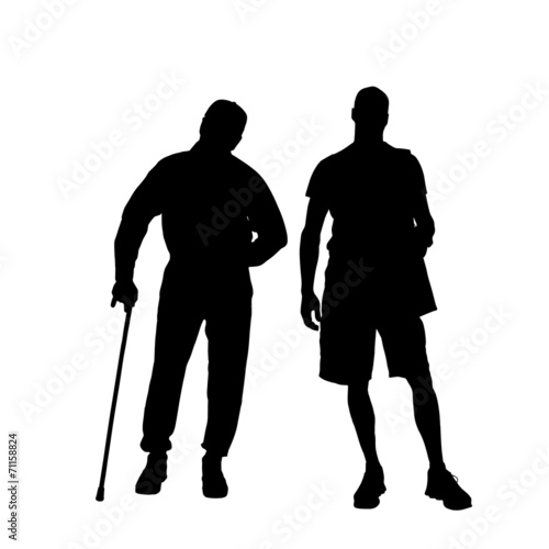 Vector silhouette of man.