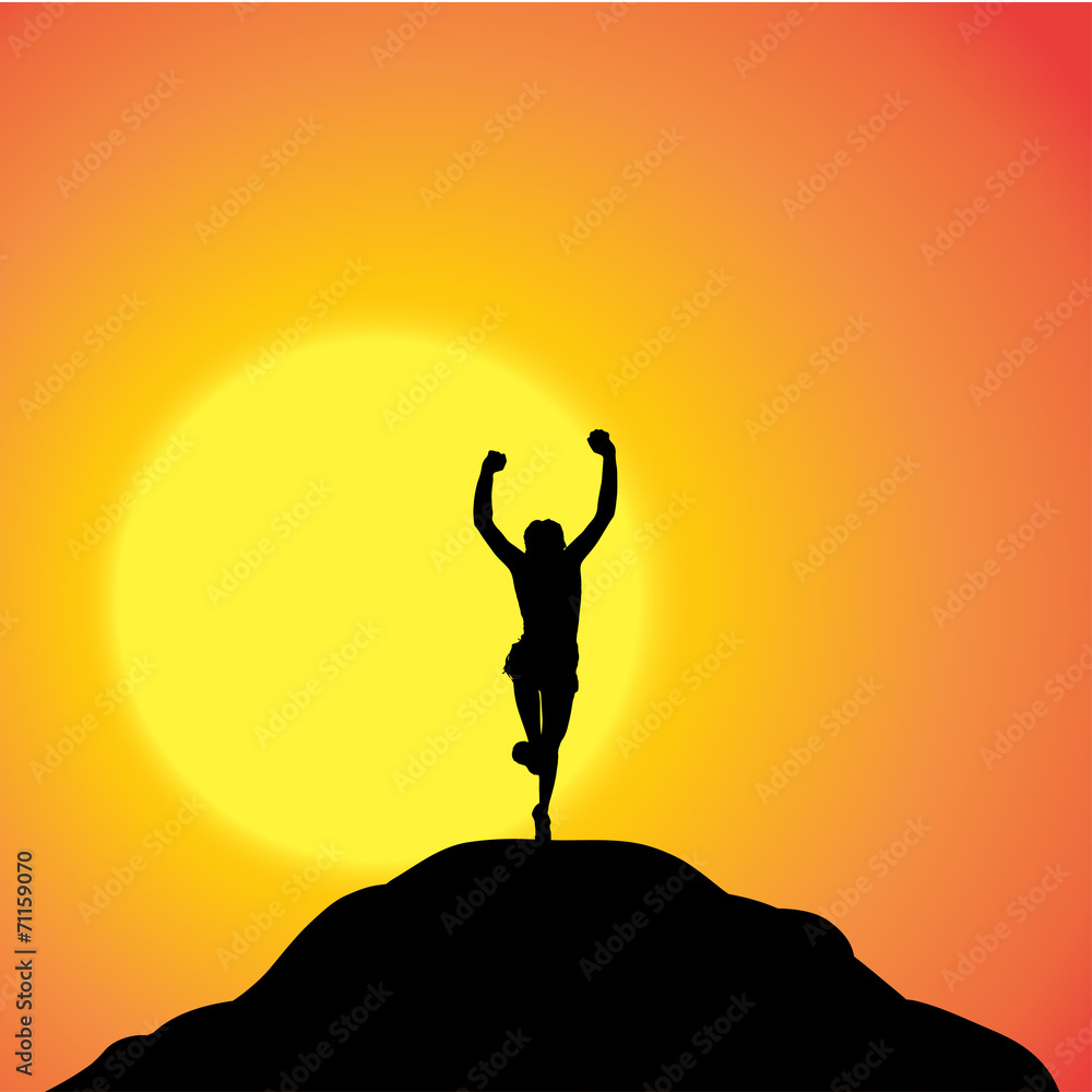 Vector silhouette of woman.