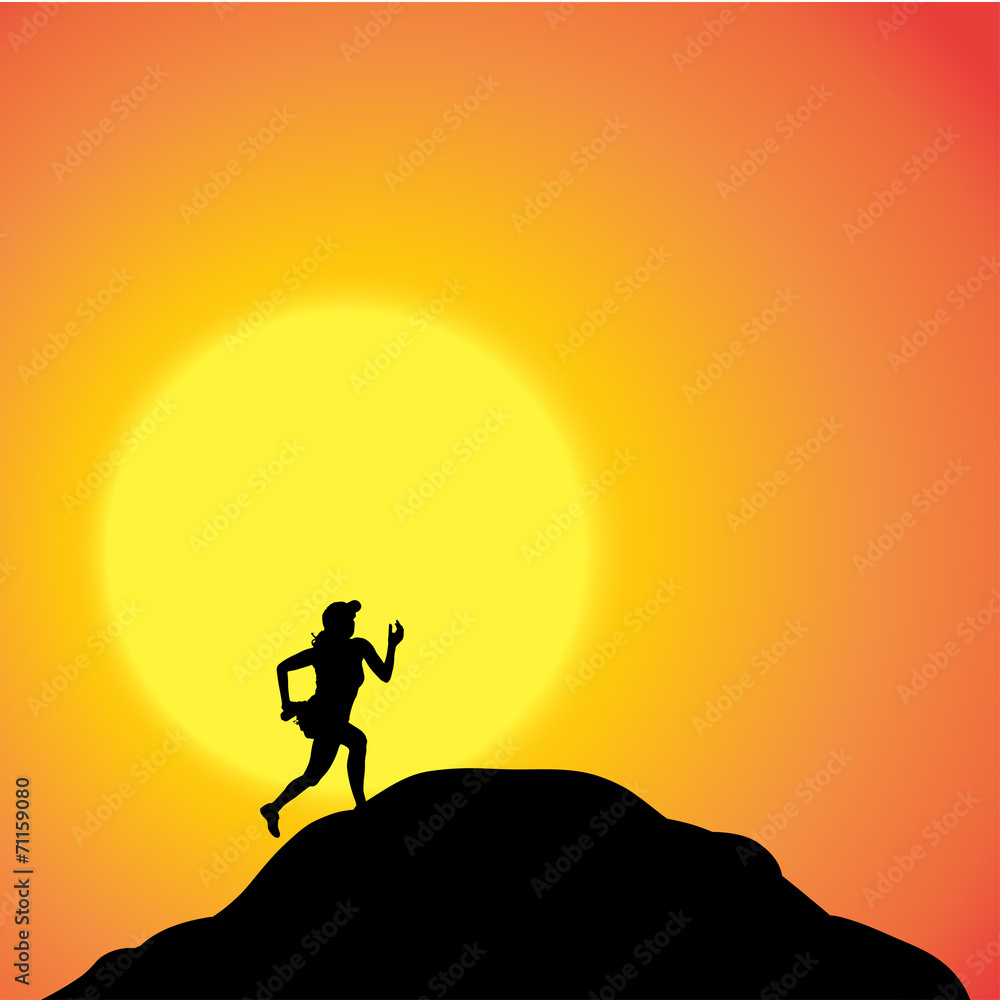 Vector silhouette of woman.