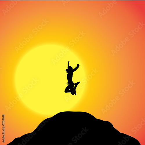 Vector silhouette of woman.