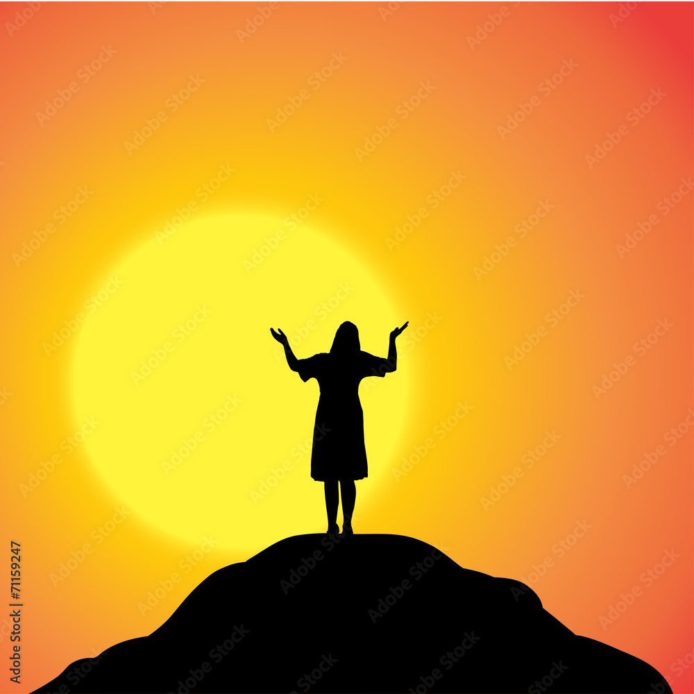 Vector silhouette of woman.