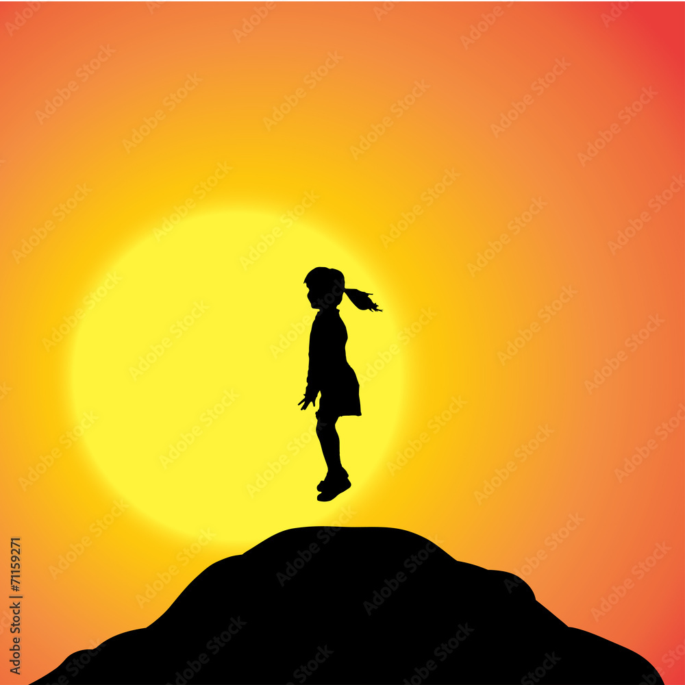 Vector silhouette of girl.