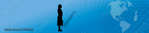 Vector silhouette of businesswoman.