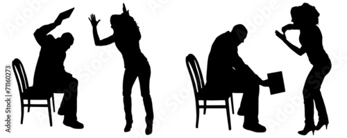 Vector silhouette of people.