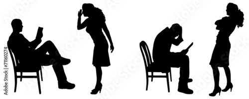 Vector silhouette of people.
