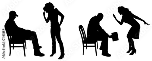 Vector silhouette of people.