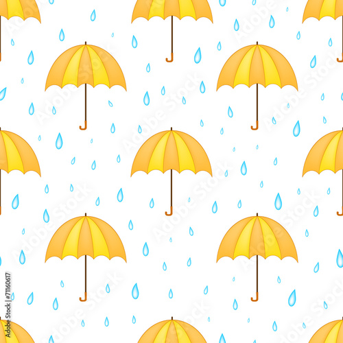 umbrella and rain seamless pattern © andreusK