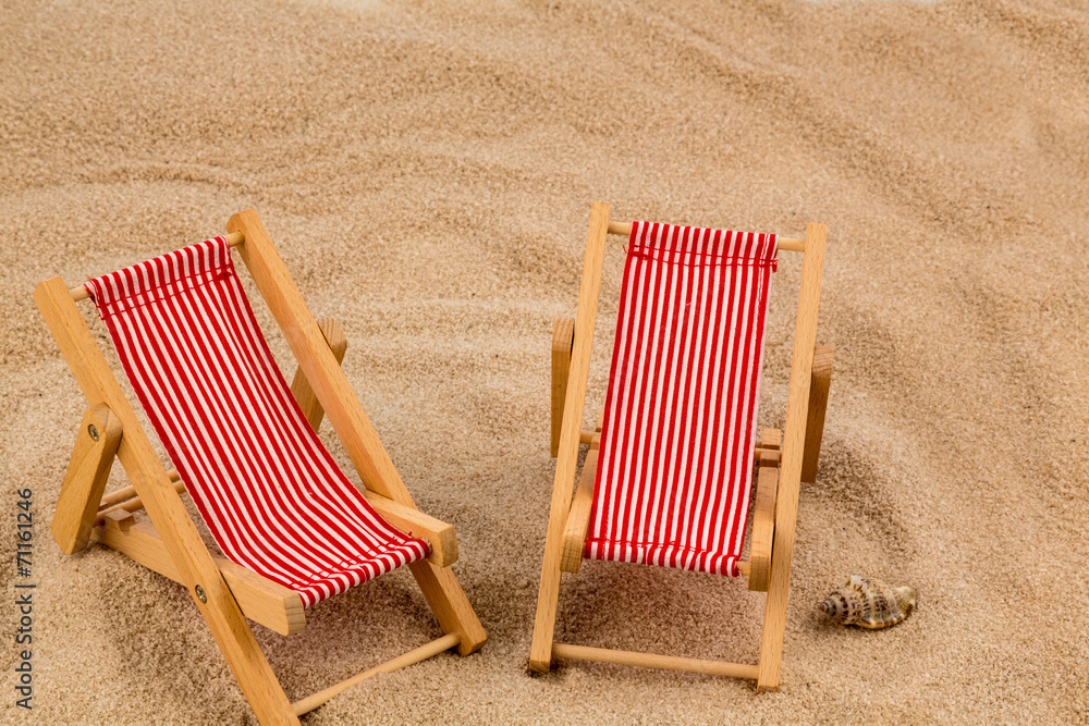 Liegestuhl am Sandstrand