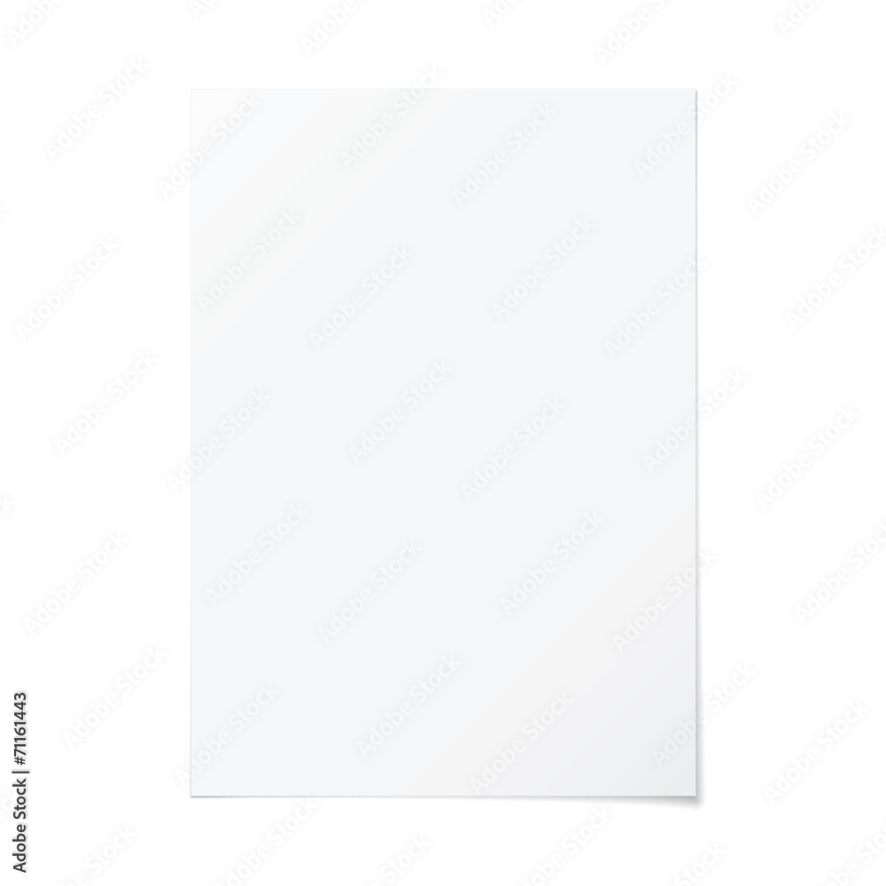 Vector portrait orientation empty A4 white paper with shadow Stock ...