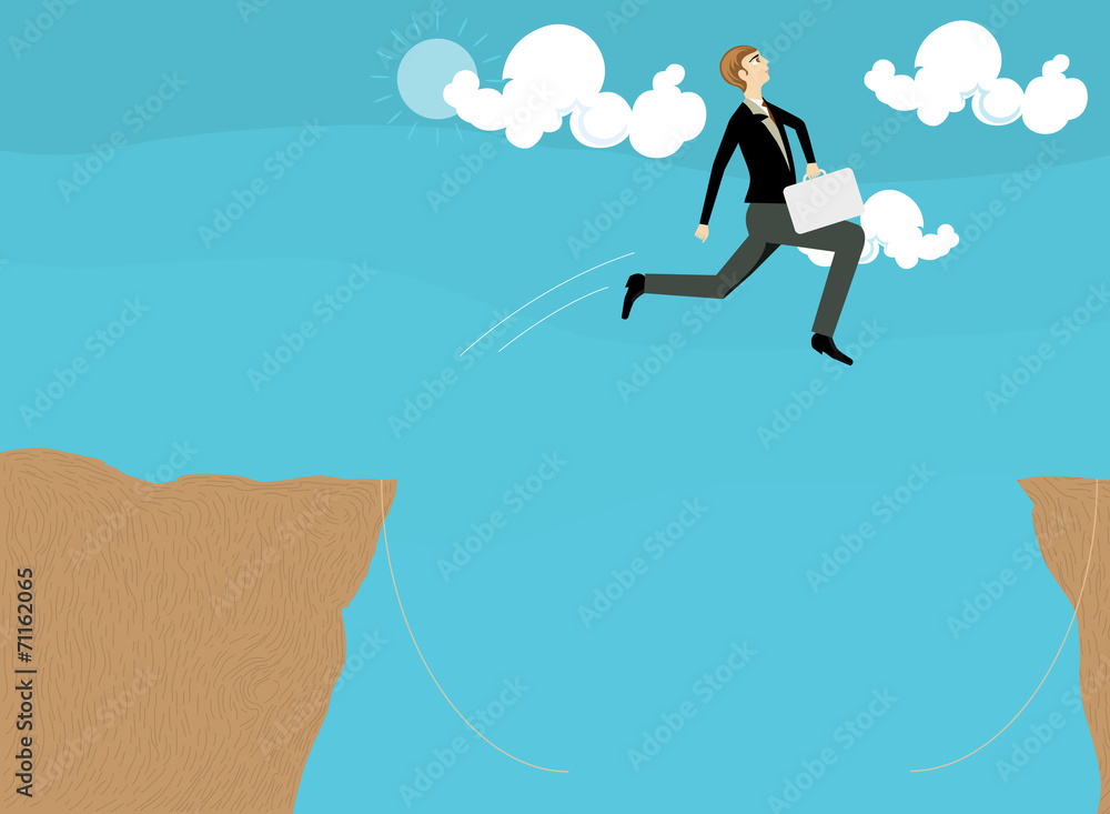 Businessman jumping,cartoon concepts background Businessman jumping,cartoon concepts background