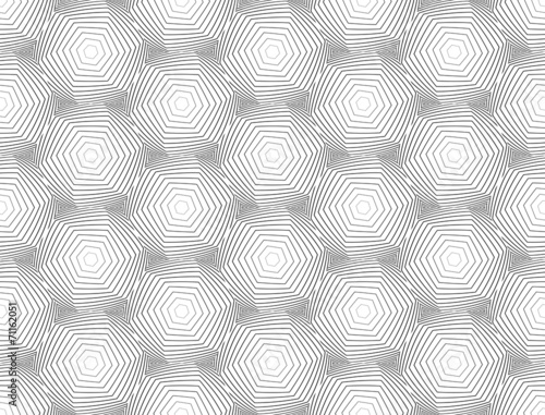Design seamless monochrome hexagon geometric pattern