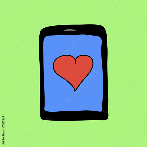 Doodle pad with heart