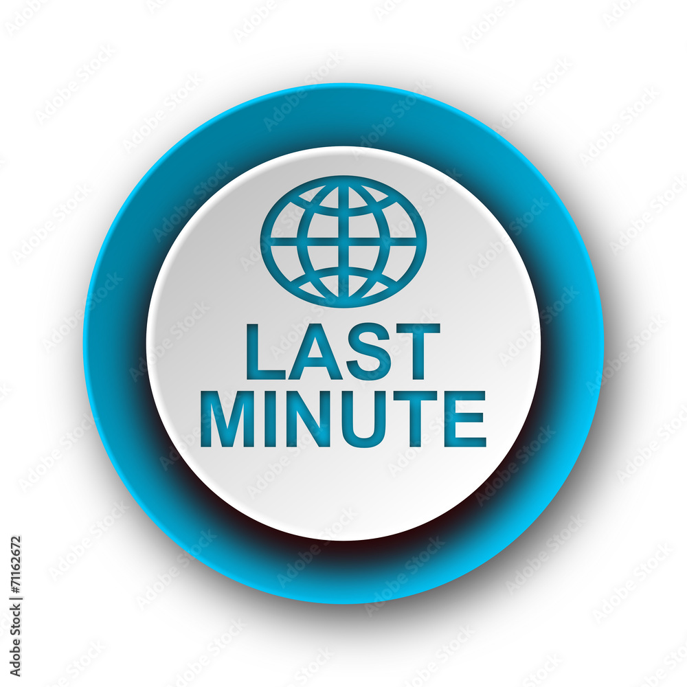 last minute blue modern web icon on white background last minute blue modern web icon on white background