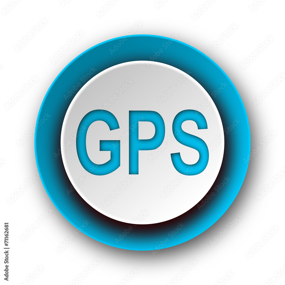 gps blue modern web icon on white background gps blue modern web icon on white background