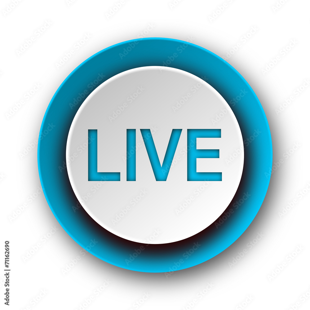 live blue modern web icon on white background live blue modern web icon on white background