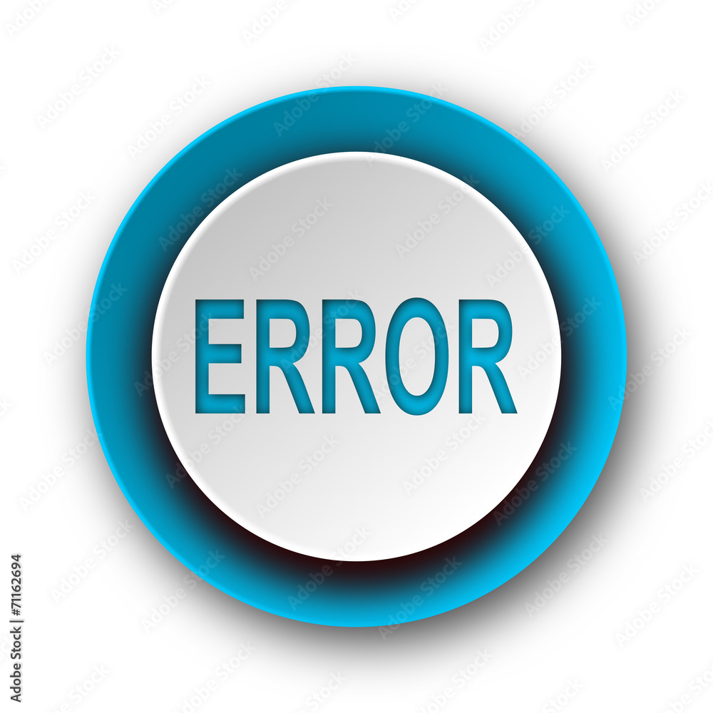 error blue modern web icon on white background error blue modern web icon on white background