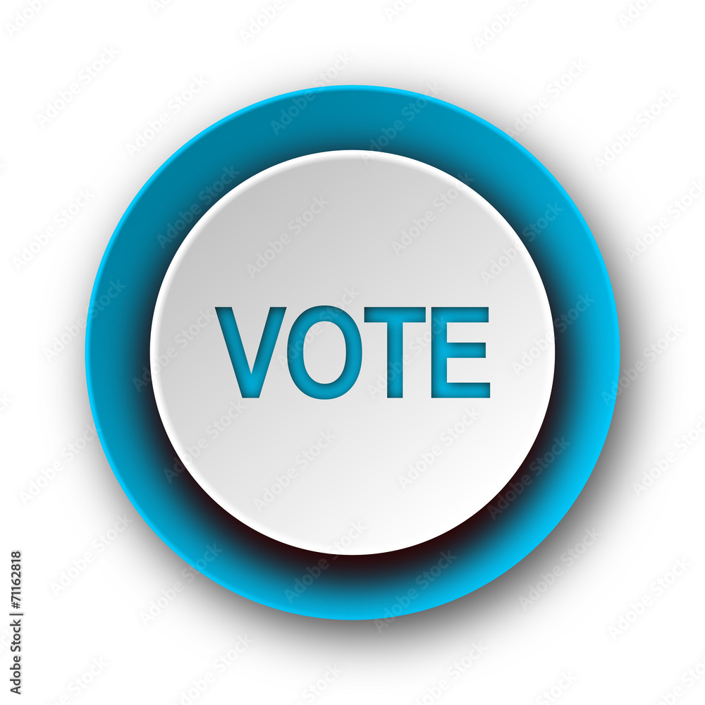 vote blue modern web icon on white background vote blue modern web icon on white background