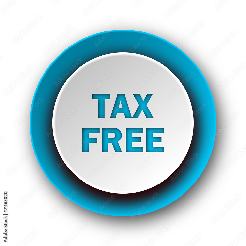 tax free blue modern web icon on white background tax free blue modern web icon on white background
