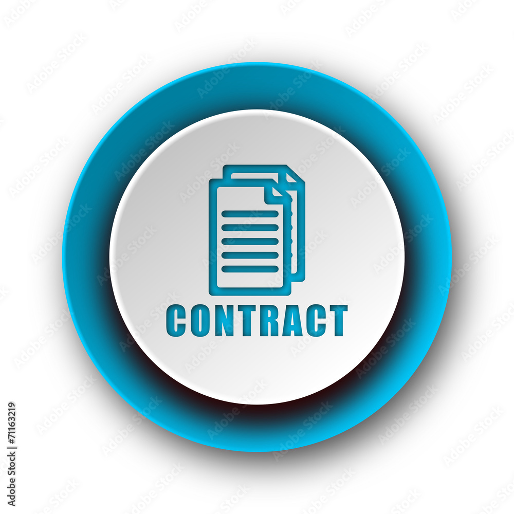 contract blue modern web icon on white background contract blue modern web icon on white background
