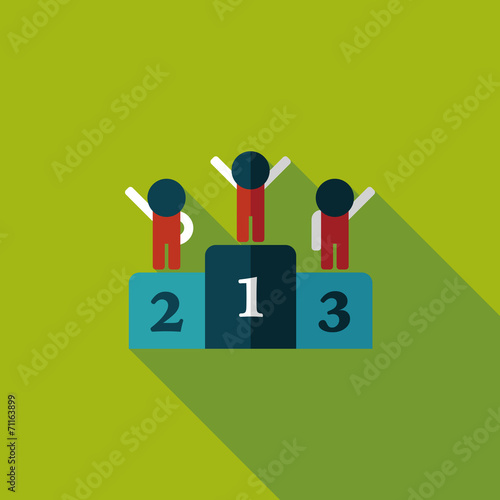 winner podium flat icon with long shadow,eps10