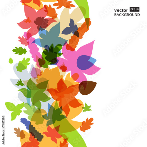 Colorful autumn leaves seamless background. Vector illustration