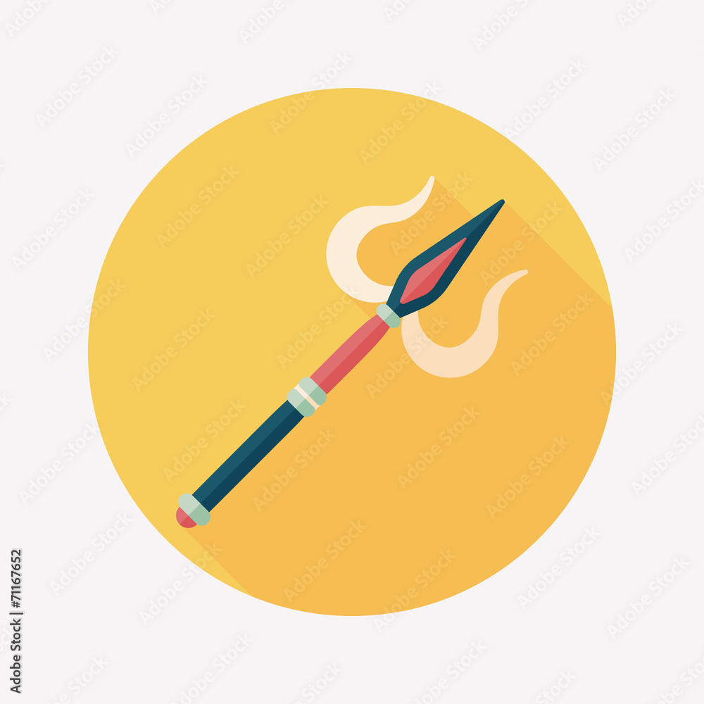 Halloween devil fork flat icon with long shadow,eps10 Halloween devil fork flat icon with long shadow,eps10