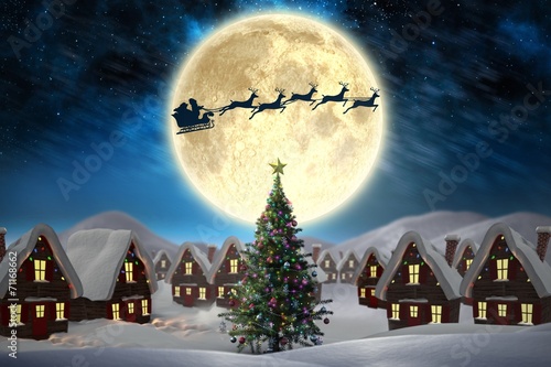 Composite image of cute christmas village